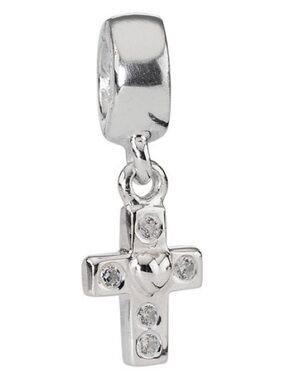 Genuine Retired PANDORA Cross Dangle Charm with Clear CZ; 790355CZ